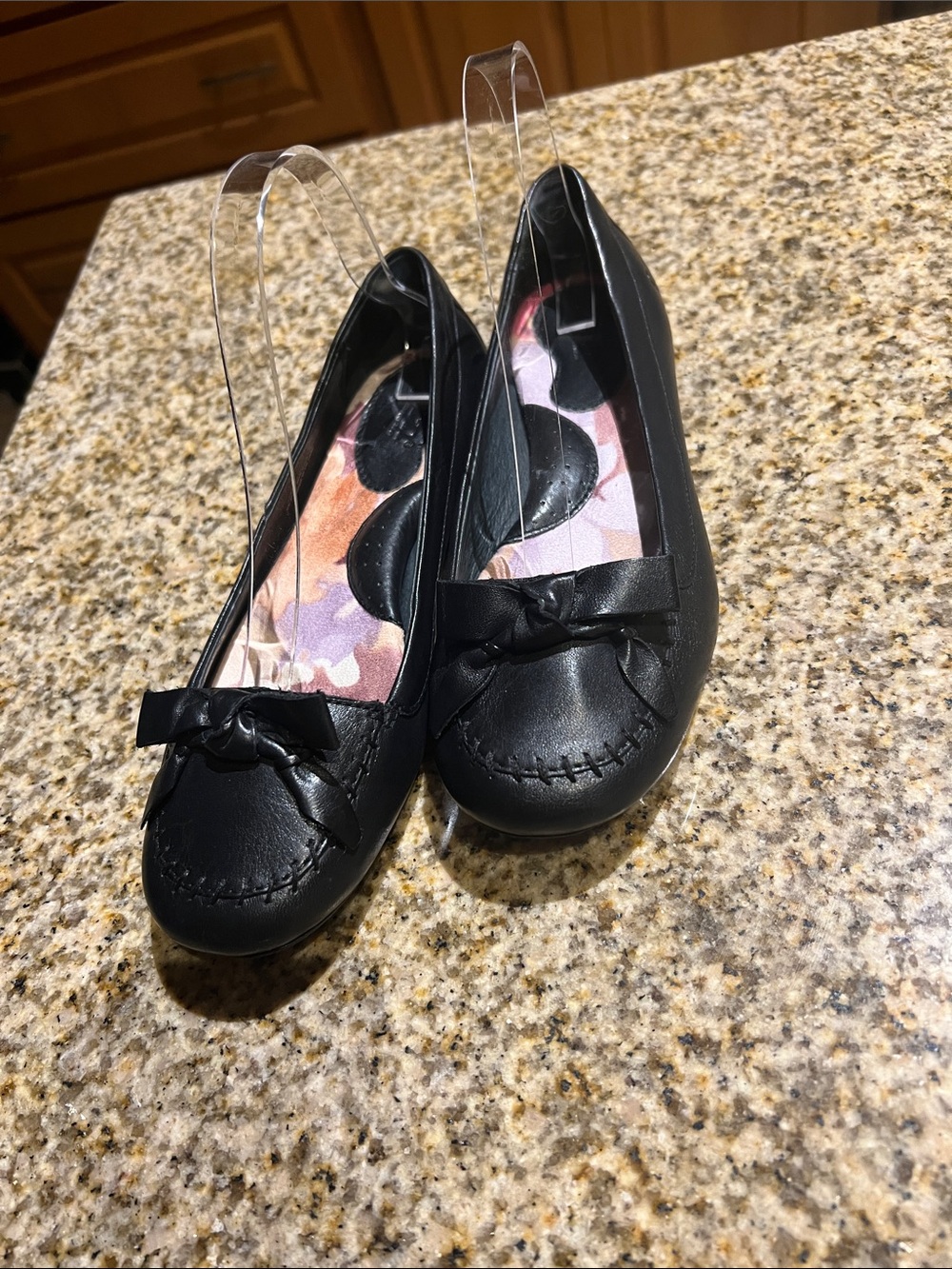 Born Black Bow-Trim Ballet Flats